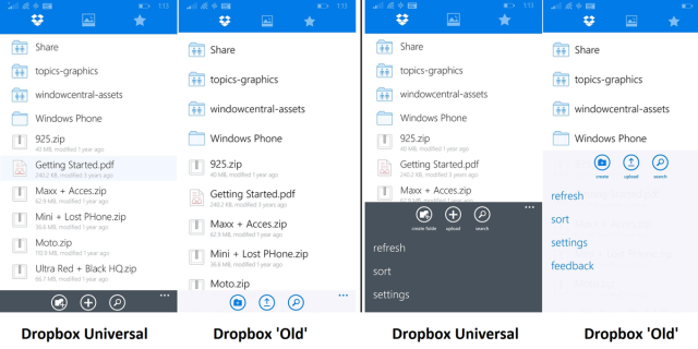 Обновилось официальное приложение Dropbox для Windows Phone 8.1