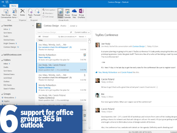 Поддержка Office Groups 365 в Outlook