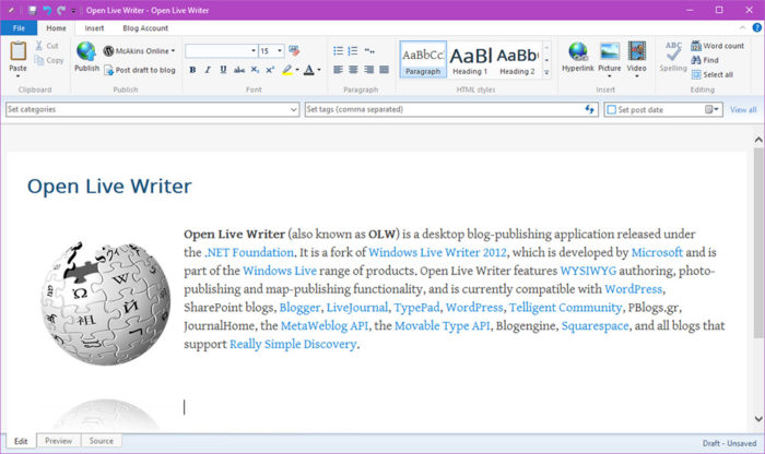 Microsoft вдохнула новую жизнь в Windows Live Writer
